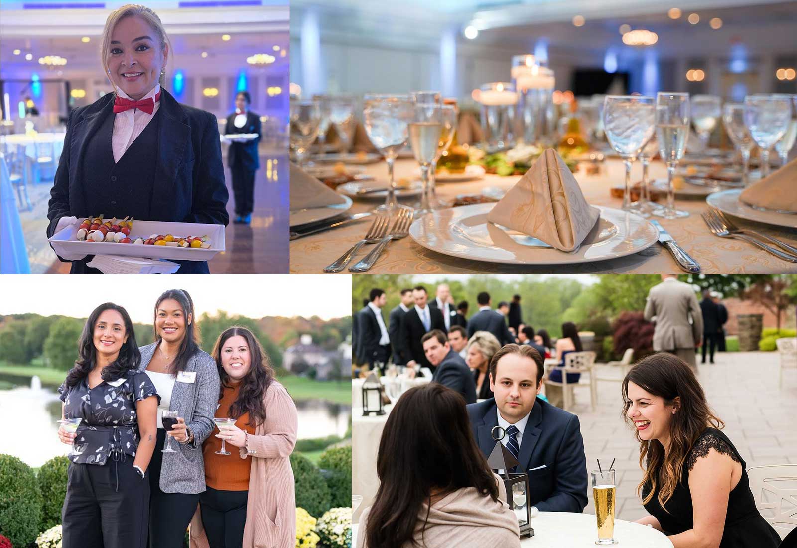 Corporate guests at Brooklake overlooking the lake