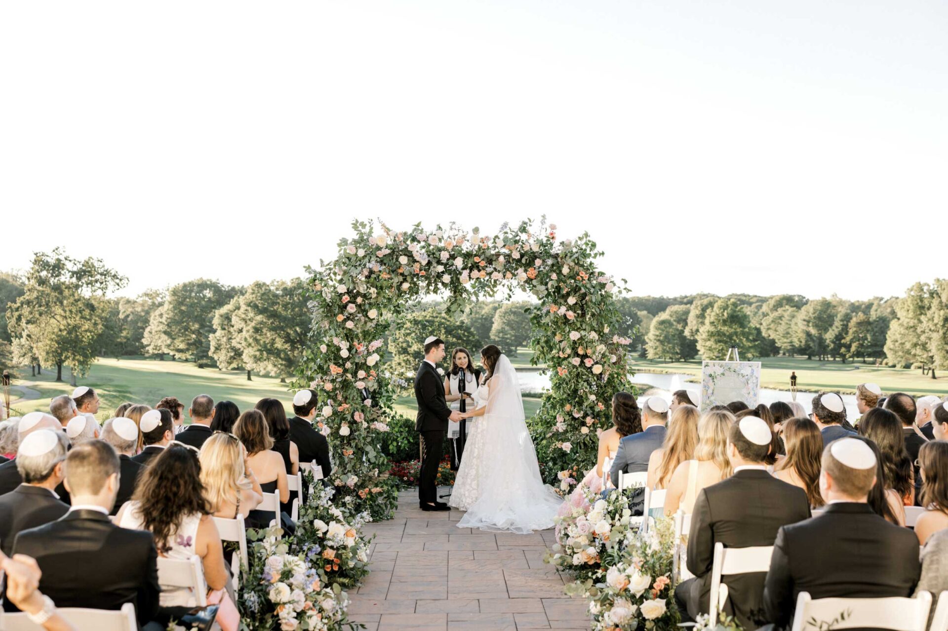 Bride and groom at Brooklake outdoor wedding ceremony